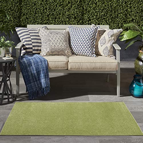 Nourison Essentials Indoor/Outdoor Green 3' x 5' Area Rug, Easy Cleaning, Non Shedding, Bed Room, Living Room, Dining Room, Backyard, Deck, Patio (3x5) — view 2