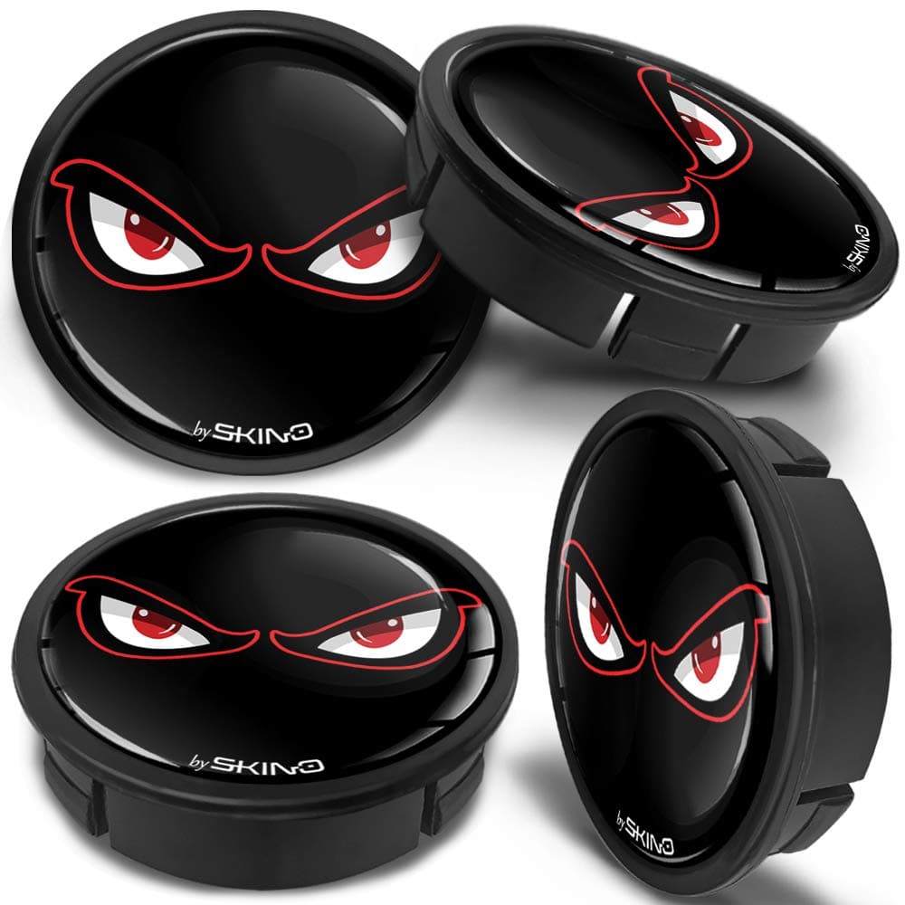 60mm Wheel Centre Caps Set of 4 – Black ABS Plastic Alloy Wheel Hub Caps Replacement – Push Fit Car Wheel Centre Caps – Multiple Designs (CX 7)