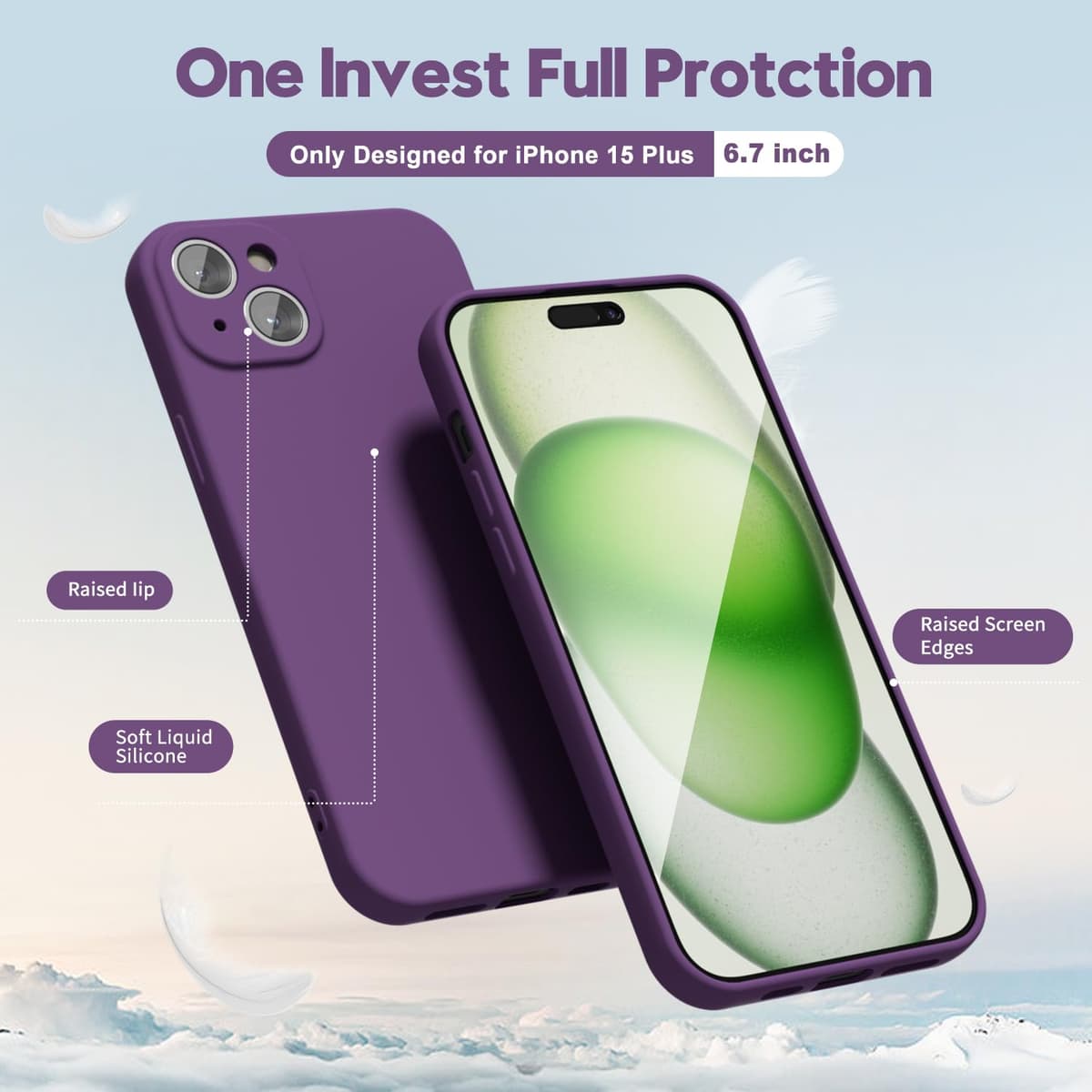 oakxco for iPhone 17 Pro Max Phone Case Liquid Silicone, Cute Thin Slim Grip Soft Rubber Gel for Women Men, Smooth Matte TPU Plain Solid Color Girly Simple Case with Camera Cover, Light Pink — view 1583