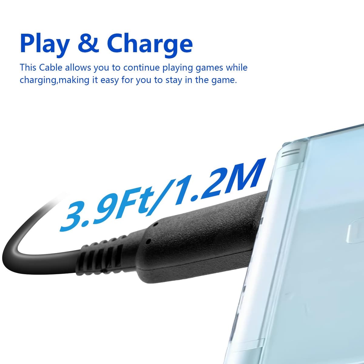 Mcbazel 2Pcs USB Power Charger Cable - 1.2M for Nintendo DSI/3DS/3DS XL/NEW 3DS/New 2DS XL/2DS - Black — view 2