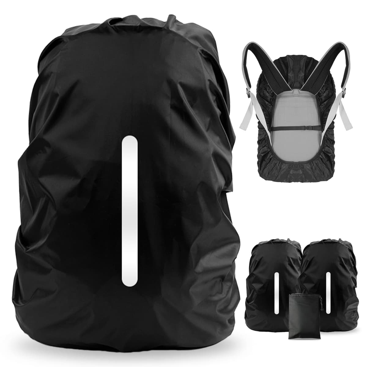 LAMA 2pcs Funda Impermeable para la Lluvia para Mochila, Protector Reflectante a Prueba de Lluvia para Antipolvo y Antirrobo S 18L-25L
