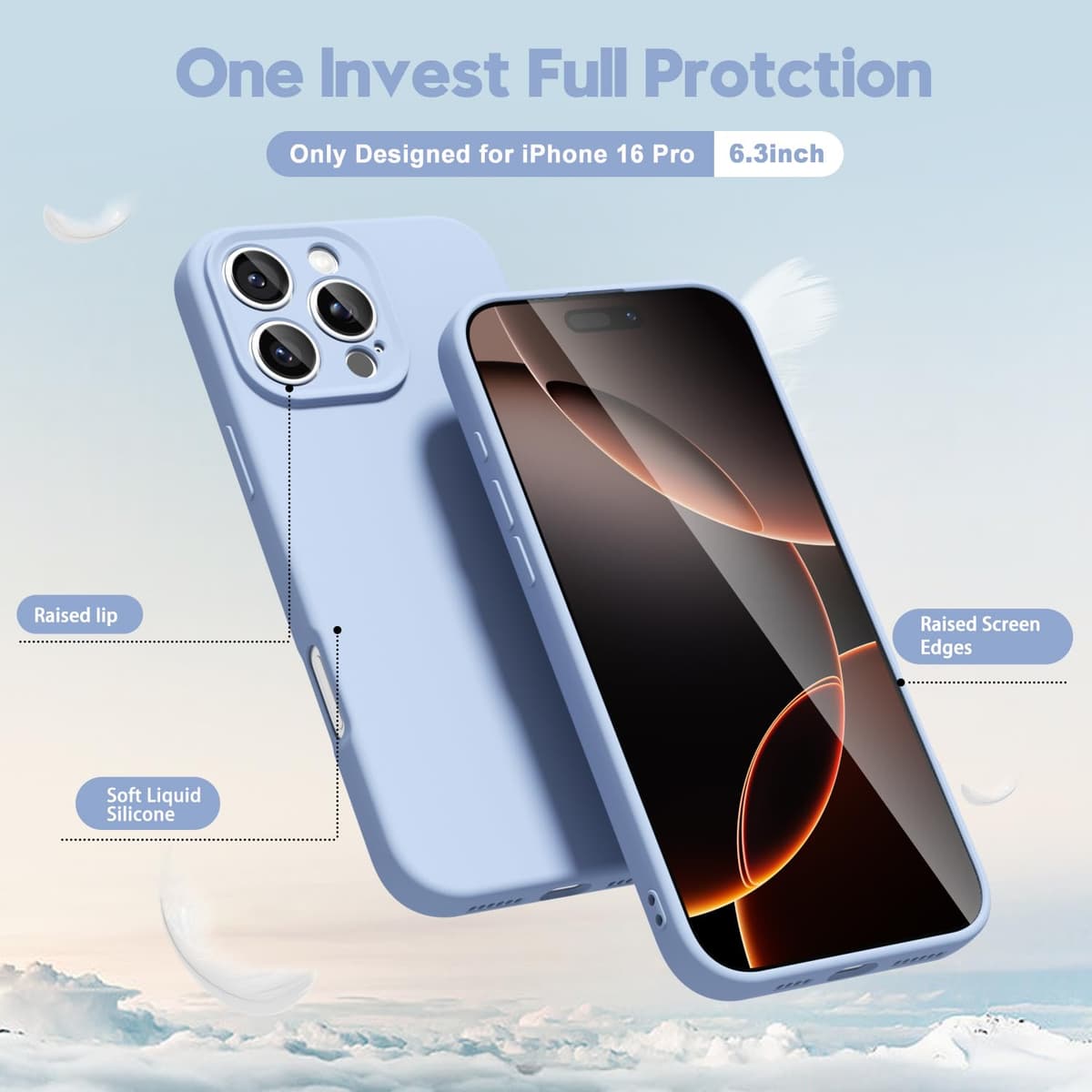 oakxco for iPhone 17 Pro Max Phone Case Liquid Silicone, Cute Thin Slim Grip Soft Rubber Gel for Women Men, Smooth Matte TPU Plain Solid Color Girly Simple Case with Camera Cover, Light Pink — view 1531