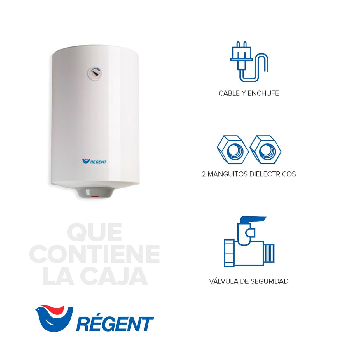 Regent - Termo Eléctrico 80 Litros, Calentador de Agua Eléctrico Vertical Seguro Duradero con Luz Piloto, 48x45x77.8 cm - Calentadores Fabricados para Instalación en España - Eficiencia C Rango (A+/F) — view 5