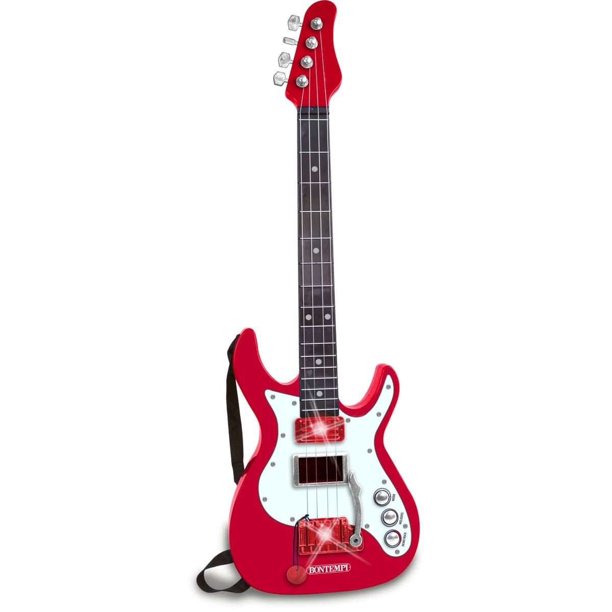 Bontempi | ElectroGroove - Bajo Rock Electrónico para Vibraciones Potentes y Ritmos Innovadores, Rojo y Blanco