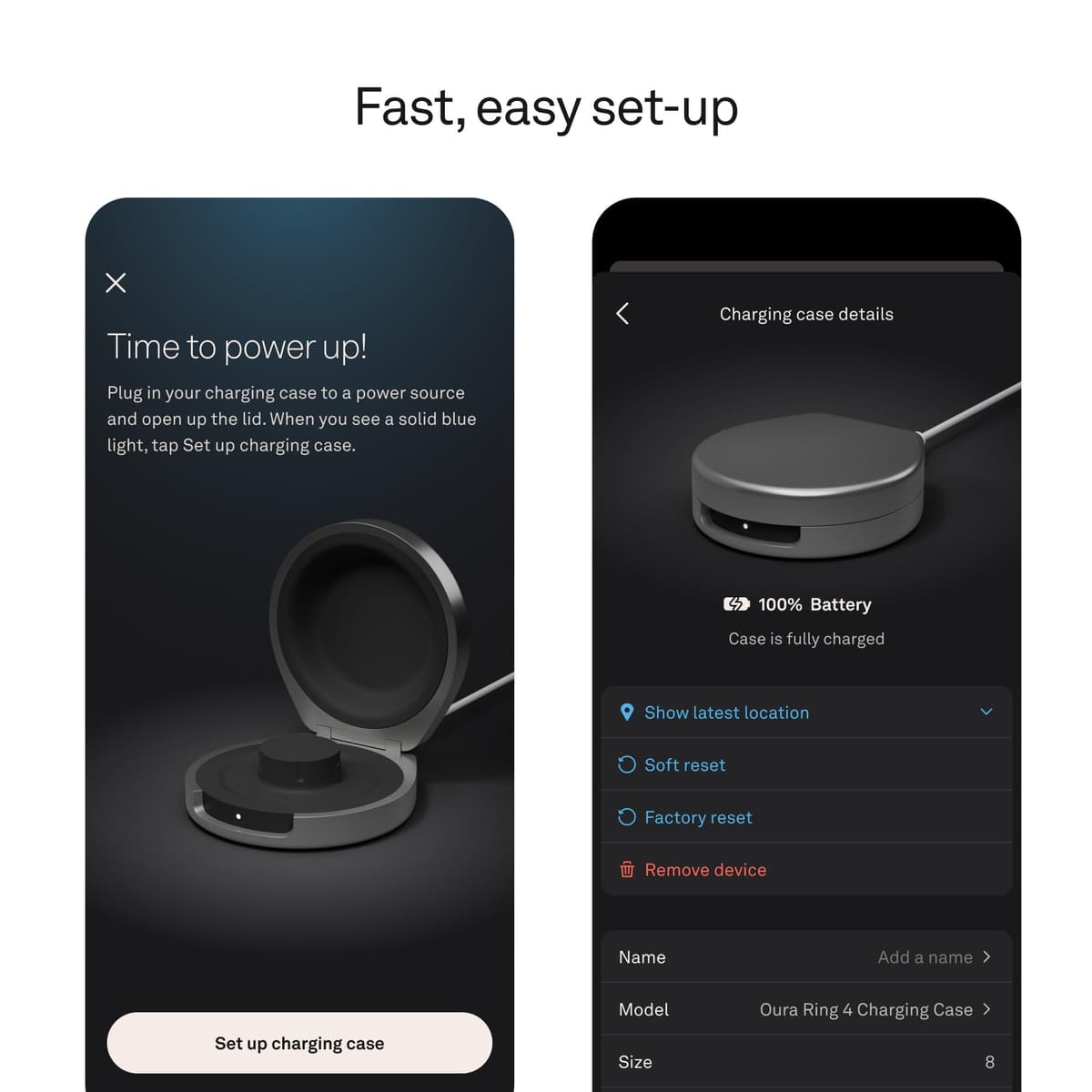 Oura Ring 4 Charging Case (USB-C Cable not included) - Dark Grey - Size 7 - Holds up to 5 charges / 1 month charge capacity, Recharge within 90 minutes — view 5
