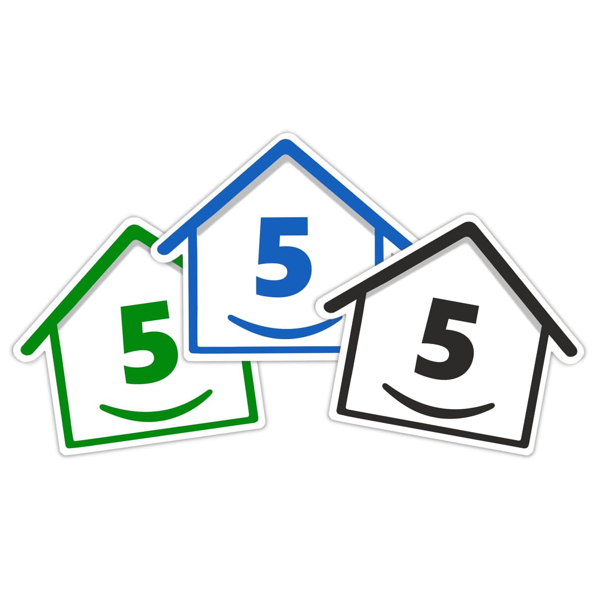 3 x Bin Numbers for Wheelie Bins, 1-99, 15cm ‘Happy House’ Colour Design Dustbin Stickers, Easy Application Stick On Number Stickers - Weatherproof Self Adhesive Vinyl – Blue, Black and Green (1) — view 30