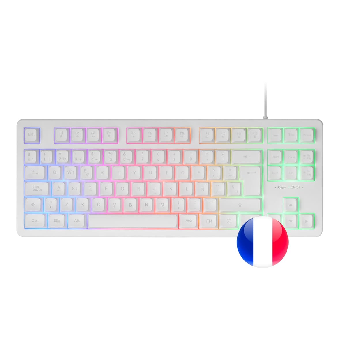 Mars Gaming MKPRO, US, Teclado Mecánico Gaming Completo, RGB Chroma, Switches Hot-Swap Mecánicos, Antighosting, Rueda de Control, Software, Multiplataforma, Switch Silent, Blanco — view 22