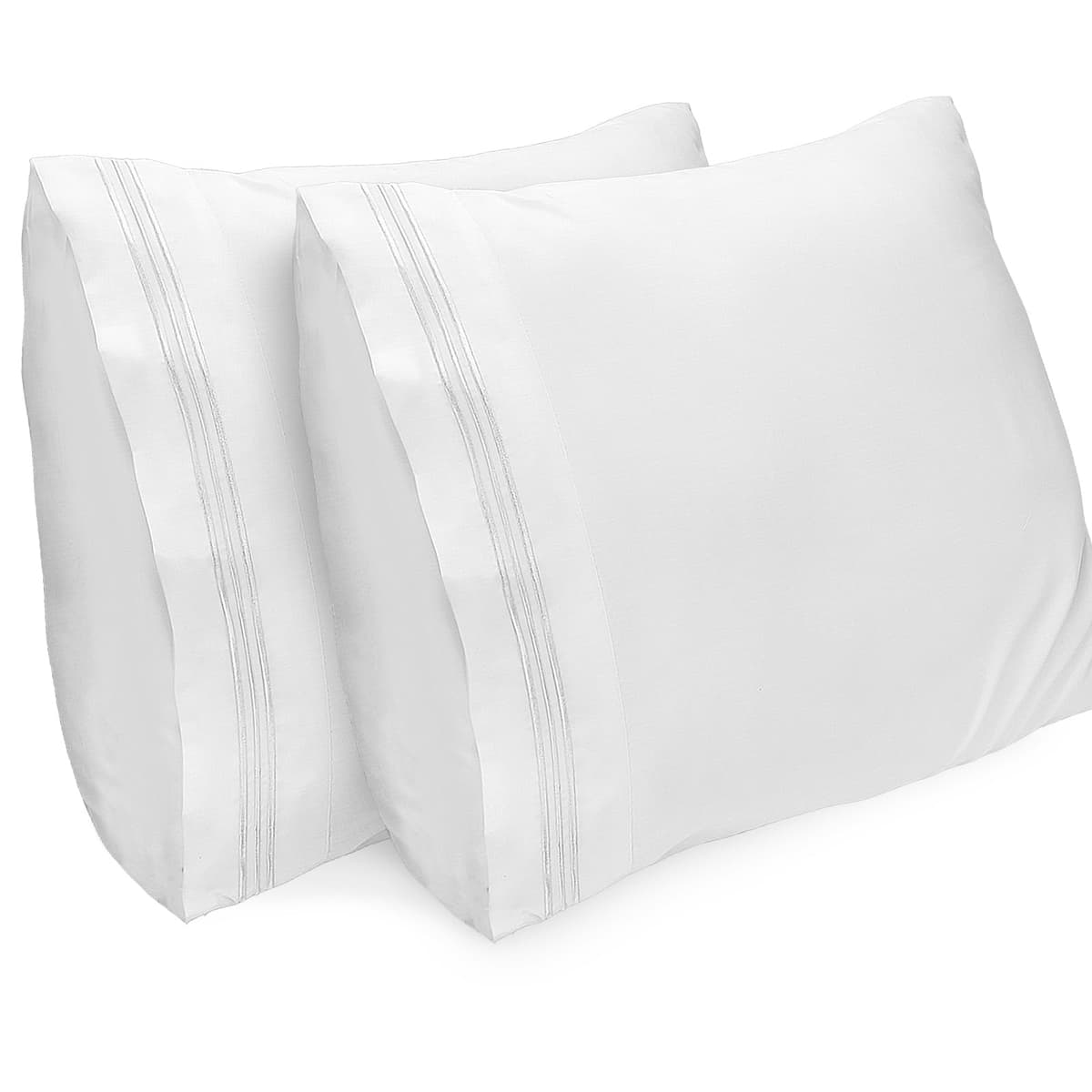Lirex 2-Pack Fundas de Almohada 1800 hilos, Fundas de Almohada de Microfibra Suave Cepillada, Transpirables sin Arrugas y Lavables a Máquina (50x70 cm, Blanco) — view 20