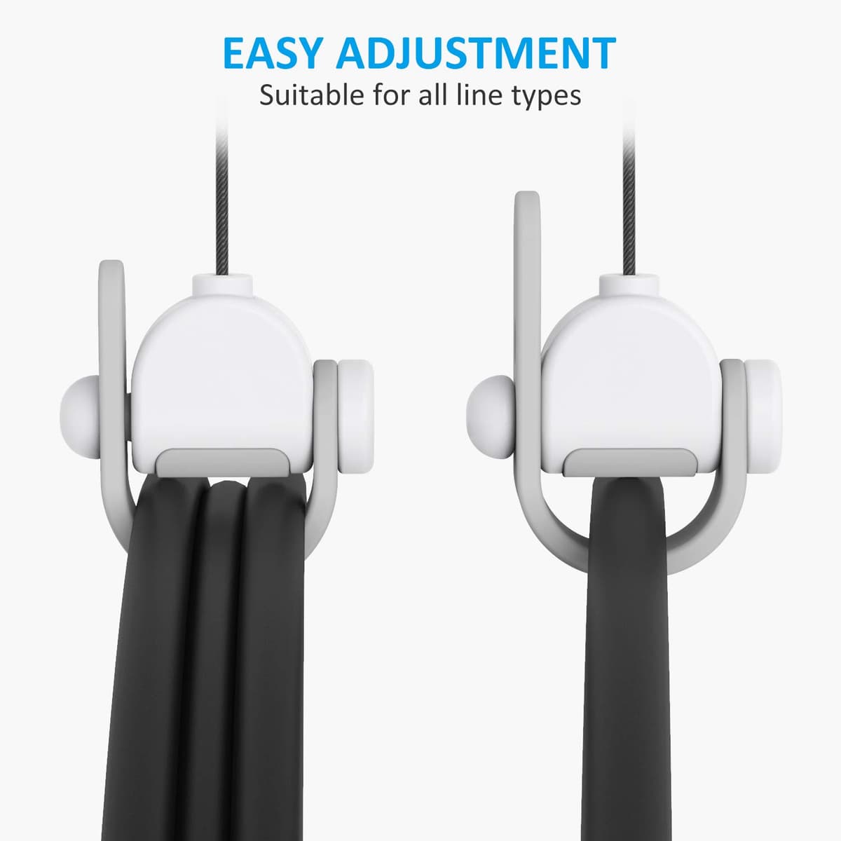 KIWI design Gestión de Cables VR, 6 Paquetes de Sistema de Polea VR Compatible con Quest 3S/3/2/1/HTC Vive/Pro/PSVR/Valve Index VR Accesorios (Blanco) — view 5