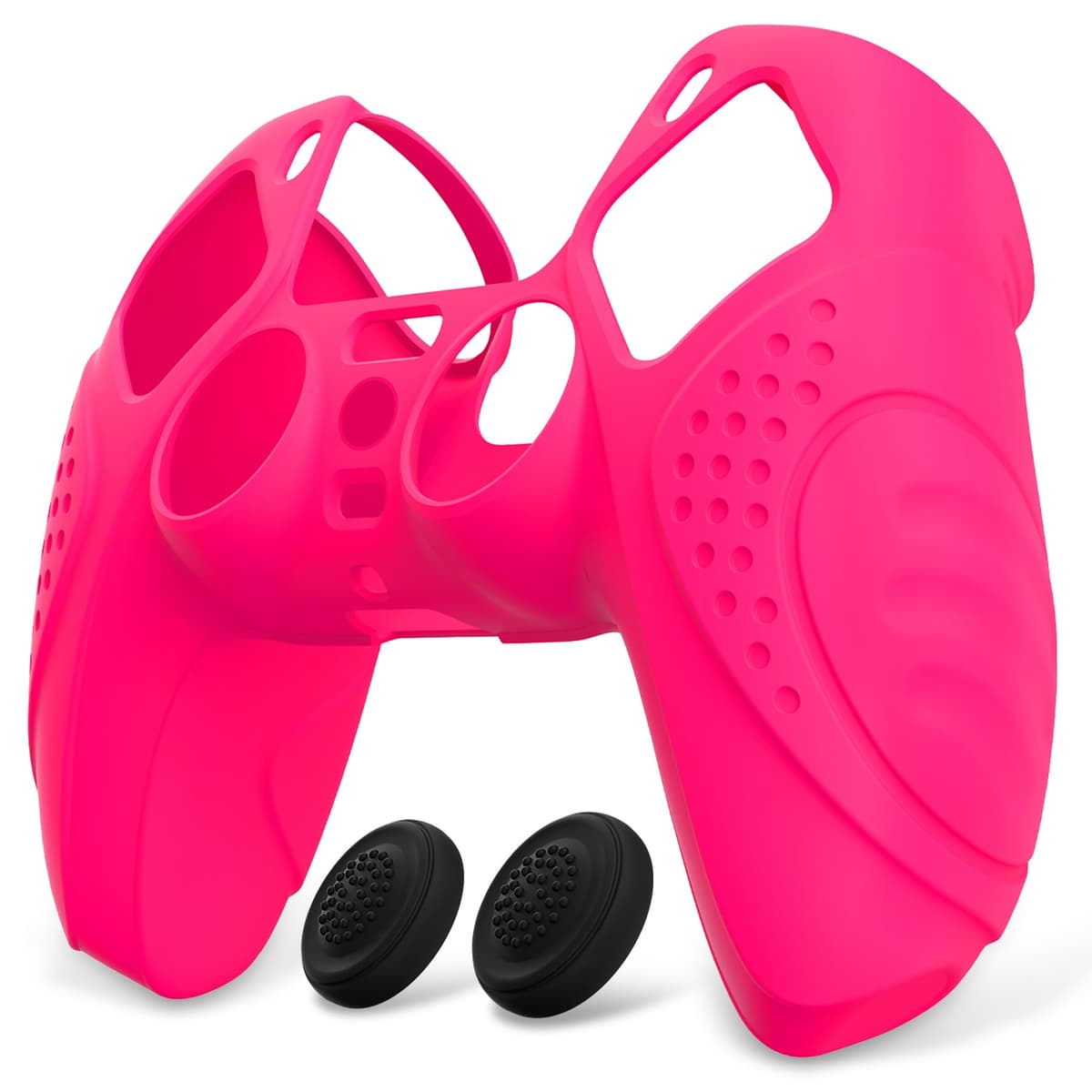 eXtremeRate PlayVital Funda de Silicona para ps5 - Carcasa Protectora Suave y Antideslizante con 2 Tapas de Joystick, Compatible con DualSense, Accesorio para ps5 (Edición Guardian-Malva Violeta) — view 12