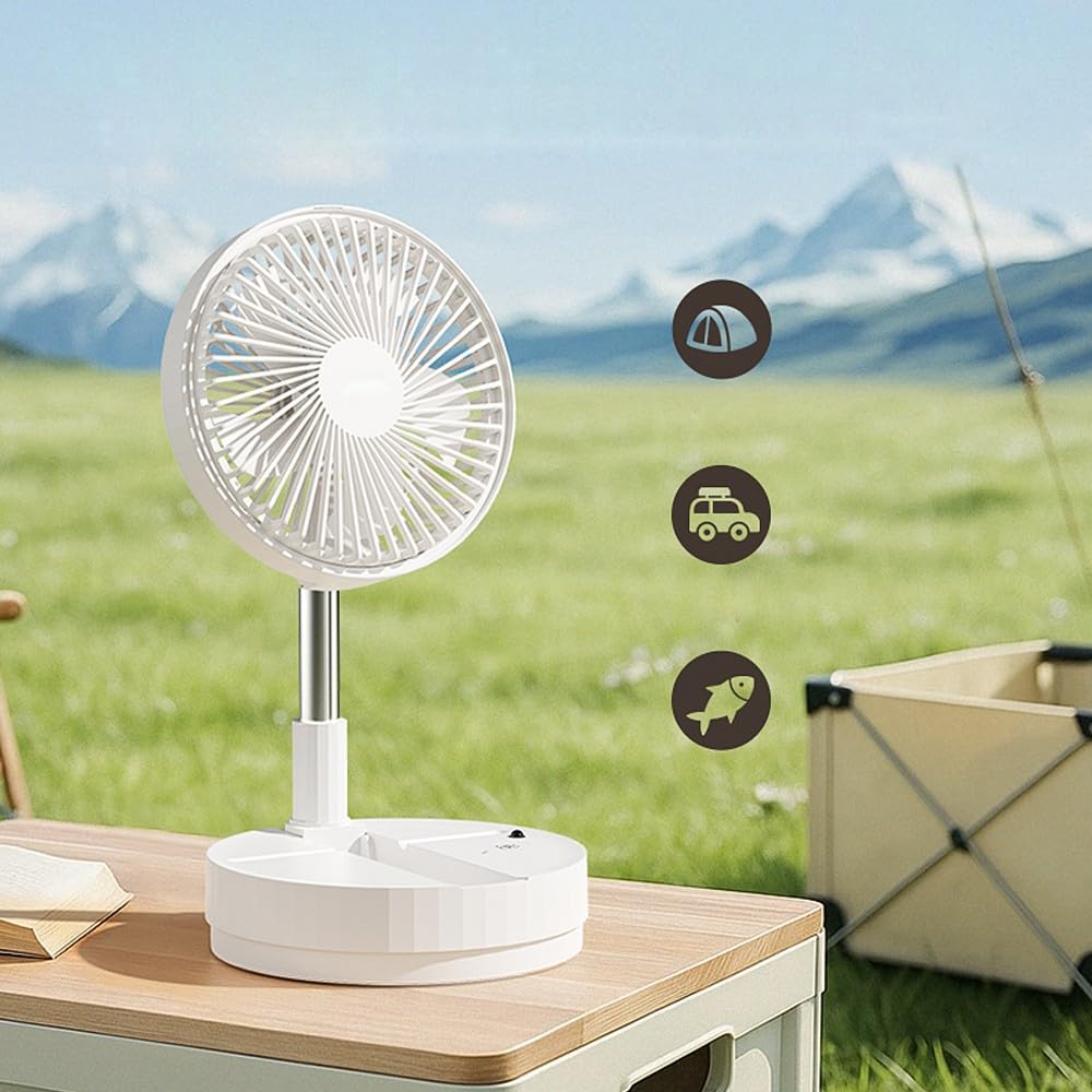 wonderlamp - Ventilador de Mesa Plegable Bensa, Altura Regulable 38–80 cm, Oscilante, 4 Velocidades, Mando a Distancia y Batería Recargable, Ventilador Portátil para Hogar — view 5