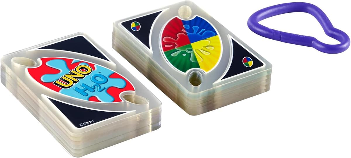 Mattel Games UNO H20 to GO, water resistant cards game, to take to the beach and to snow holidays, extra durable 108 cards, ages +7, P1703 — view 6