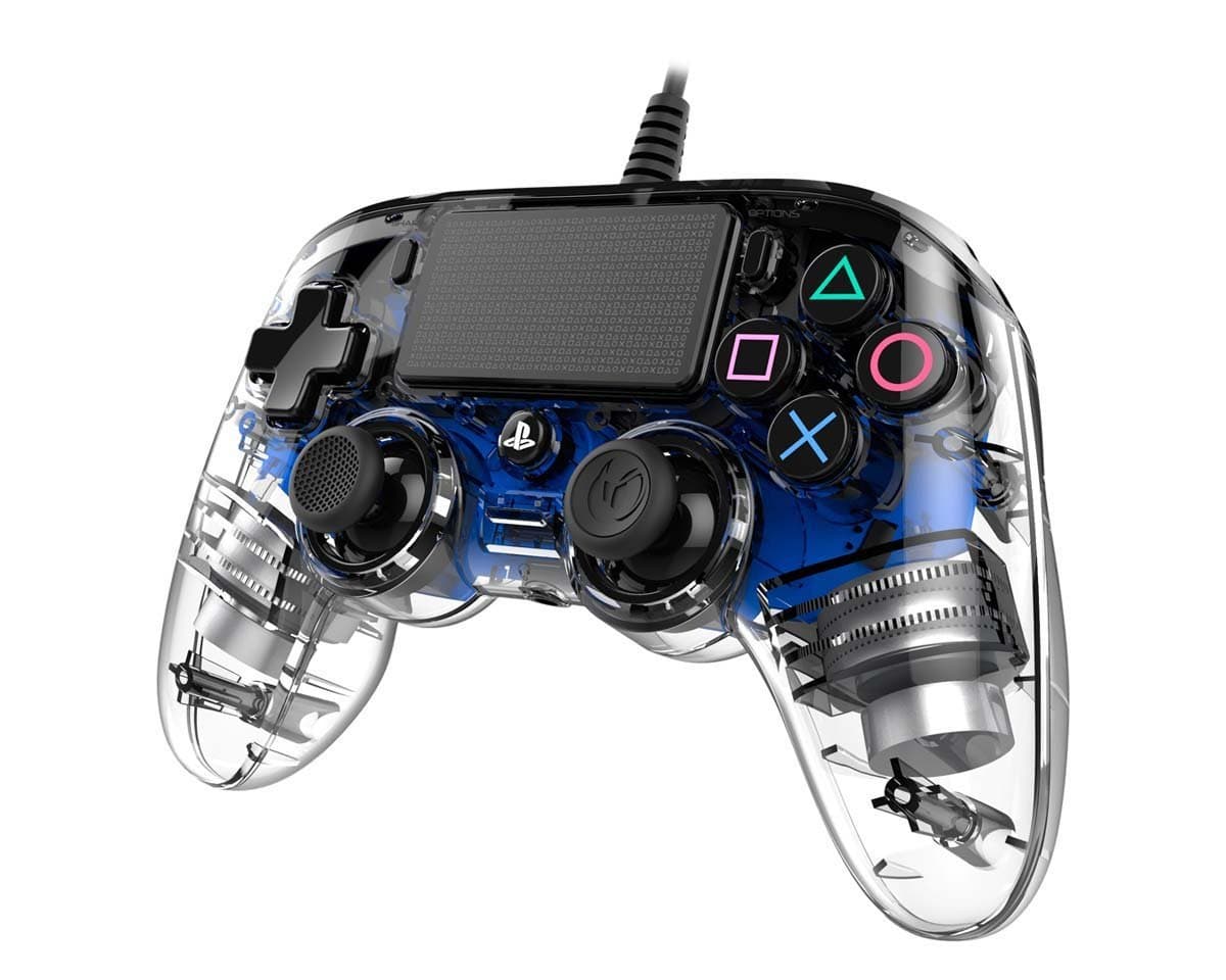 Nacon - Compact Mando con licencia Oficial Sony para PS4 y PC, Gaming Controller con Cable - Azul Retroiluminado — view 2