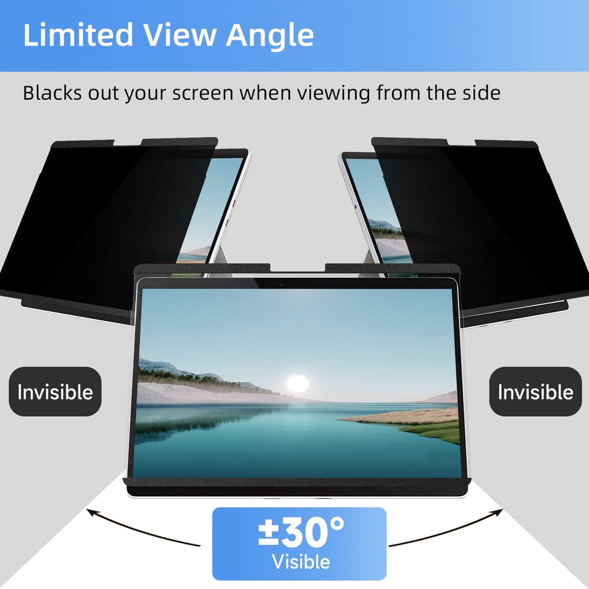 Mamol Magnetic Privacy Screen for 13.5 Inch Surface Laptop 6/5/4/3/2/1, Removable Anti Spy Glare Blue Light Filter, Microsoft Surface Laptop Privacy Screen Protector 13.5 in — view 2
