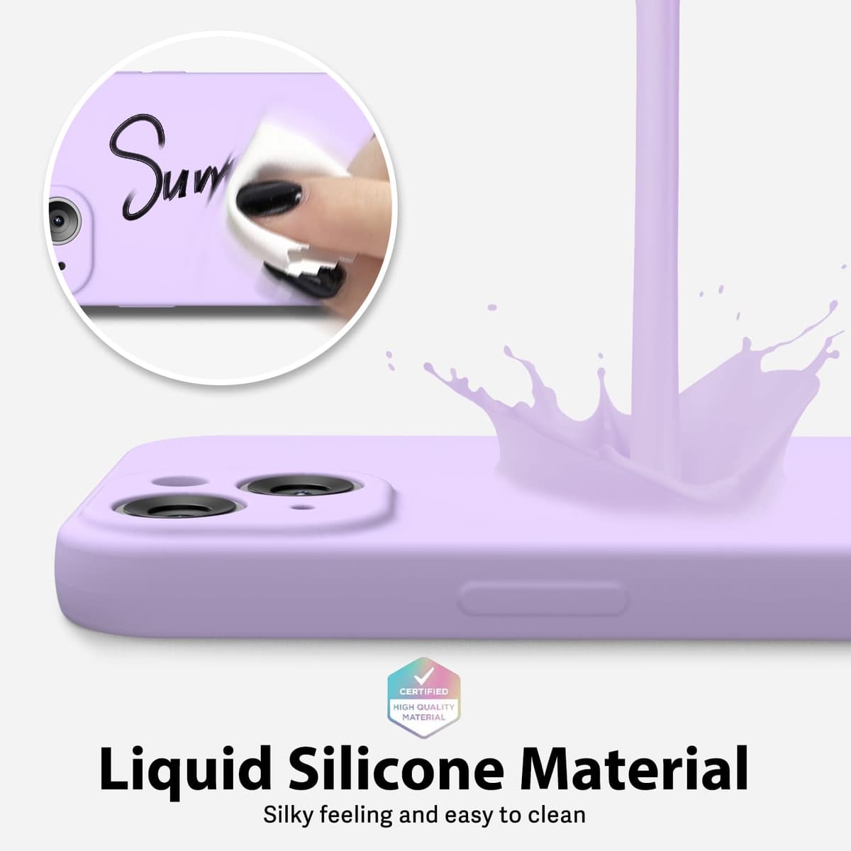 oakxco for iPhone 17 Pro Max Phone Case Liquid Silicone, Cute Thin Slim Grip Soft Rubber Gel for Women Men, Smooth Matte TPU Plain Solid Color Girly Simple Case with Camera Cover, Light Pink — view 1381