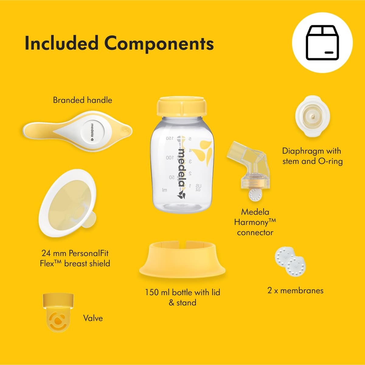 Medela Harmony Manual Breast Pump, Compact Swiss Design with PersonaFit Flex Shields and Medela's 2-Phase Expression Technology — view 9