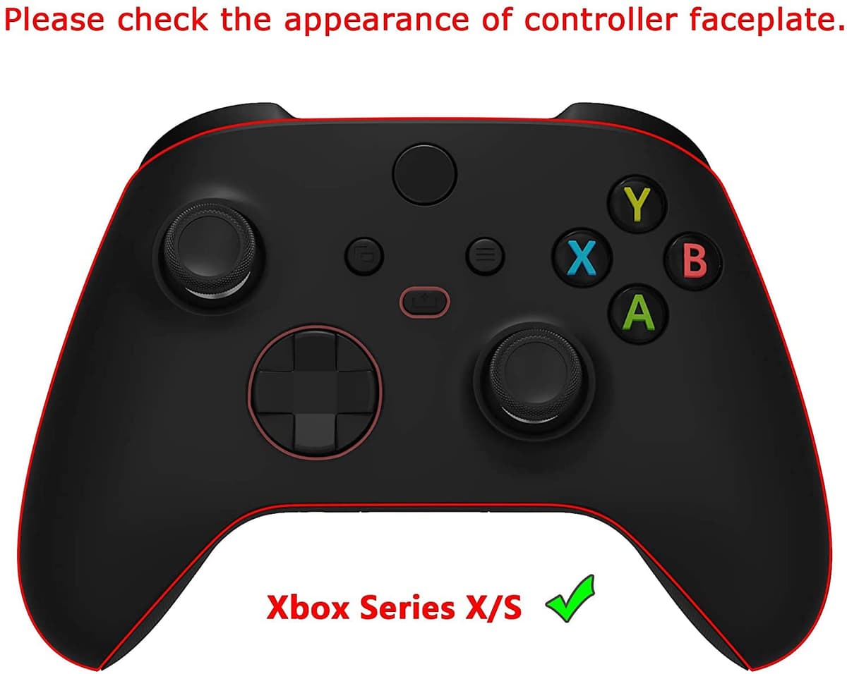 eXtremeRate PlayVital 3D Studded Edition Anti-Slip Silicone Cover Skin for Xbox Series X Controller, Soft Rubber Case Protector for Xbox Series S Controller with Black Thumb Grip Caps - Red & Black — view 2