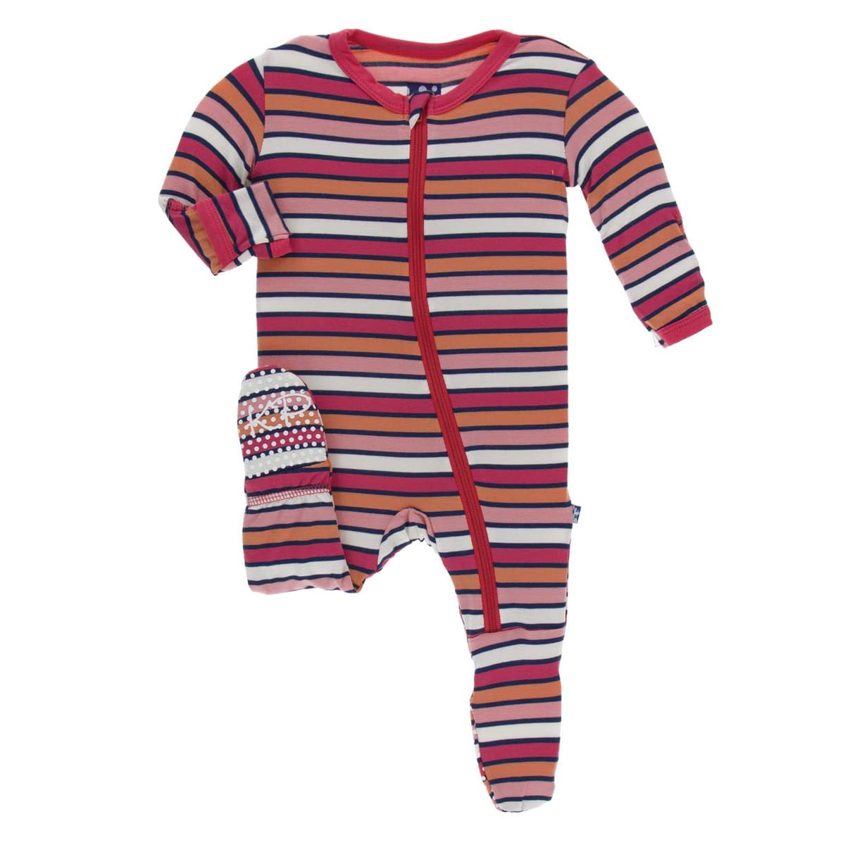 KicKee Pants Little Girls Basic Footie with Zipper - Lotus, 6-9 Months — view 8