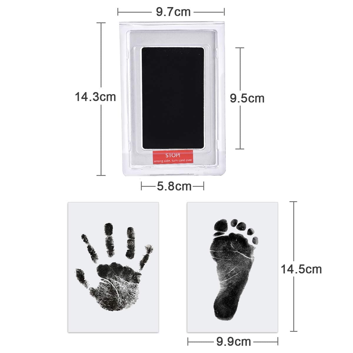Nabance Baby Handprint and Footprint Kit, 3 Ink Pads with Clean-Touch, 6 Imprint Cards, Pet Paw Inkless Print, Safe Non-Toxic for Feet and Hands, Family Keepsake - Black — view 5