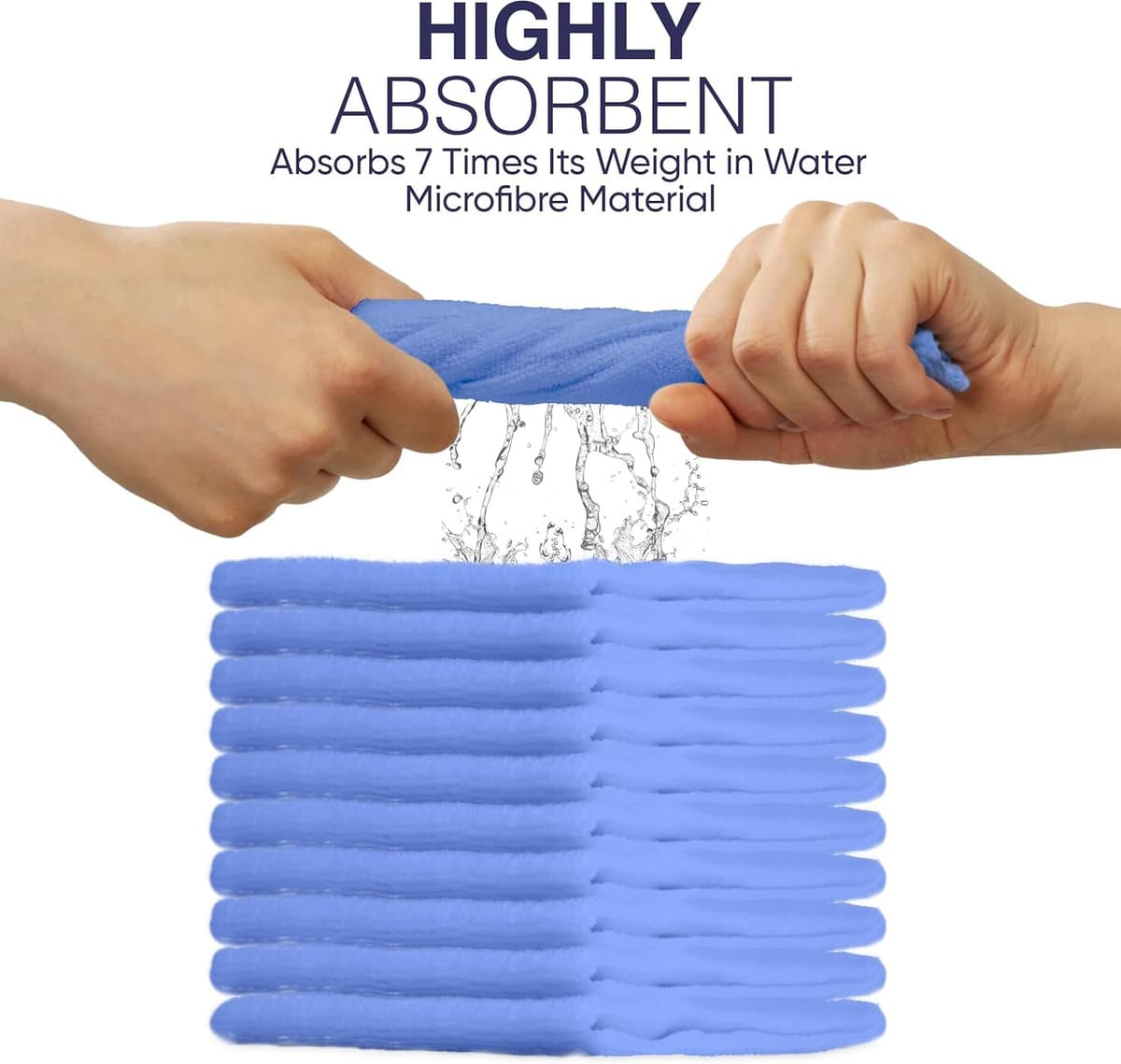 DCS Microfibre Cleaning Cloth, Blue, Pack of 10, Large Size: 40x40cm. Super Soft Premium Streak Free Washable Cloth Duster for Kitchen, Bathrooms, Surfaces, Mirrors, Car, Motorbike — view 2