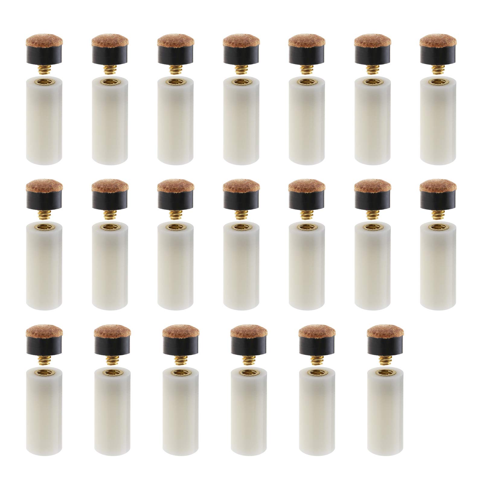 OTOTEC 20 Juegos de Puntas para Tacos de Billar Atornilladas de 11mm con Virolas de Palo de Billar Atornilladas Accesorios de Repuesto para Billar Inglés Suministros para El Hogar