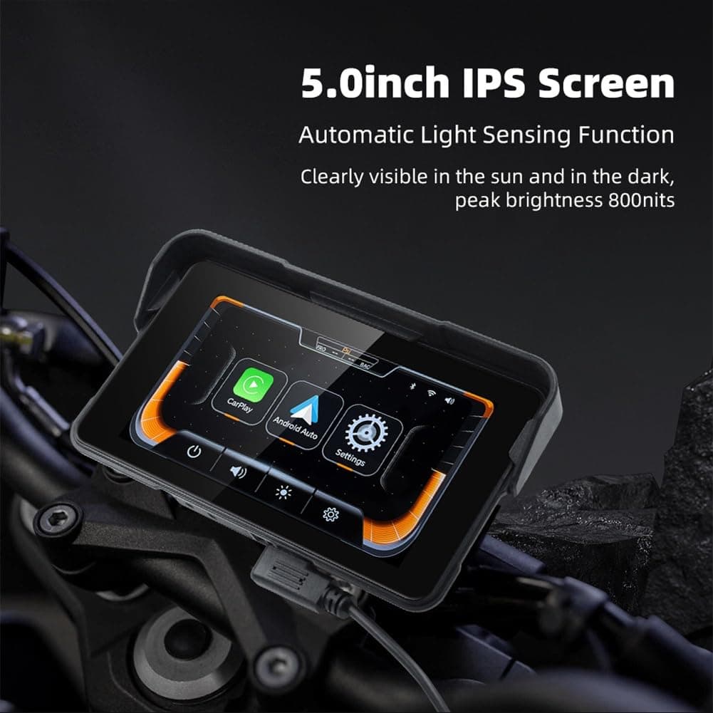 Pantalla de Navegación Digital Portátil para Motocicleta con CarPlay Moto Android Auto de 5.0 Pulgadas y Navegación Inalámbrica para Motocicleta. — view 4