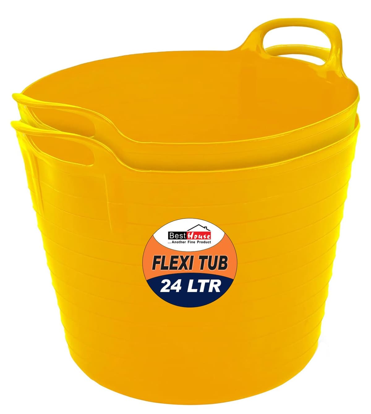 Best House | 3 Pcs of Flexi Tub with Handles | Small Size | Mini | 7 Litres | Yellow | Garden Tubs | Plastic Storage Container for Home, Washing, Garden Waste and DIY Projects — view 45