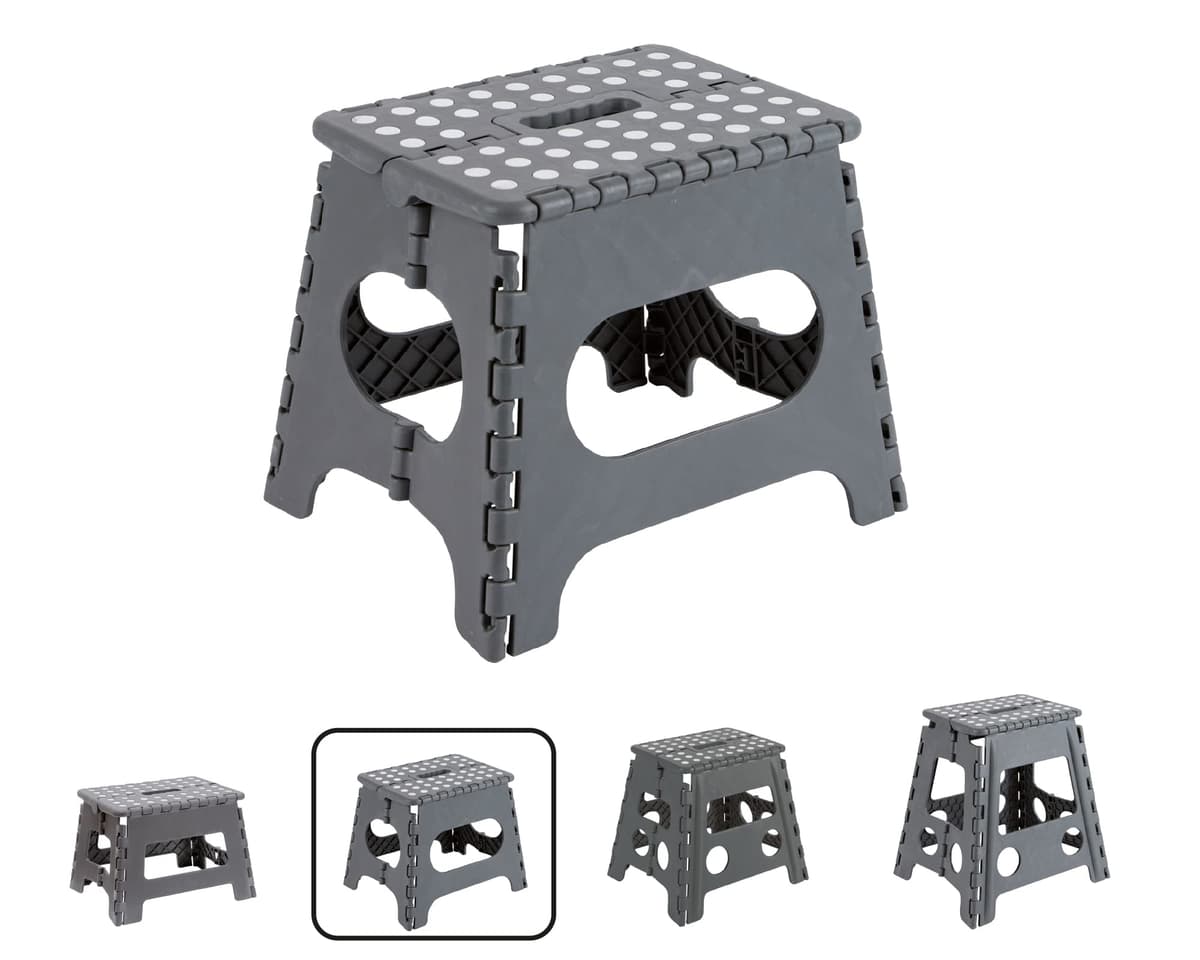 ARREGUI TB-022-G Taburete Plegable Cocina o Baño | Escalera Plegable Pequeña | Taburete Infantil | Banqueta Baño | Escalón Plegable para Adultos y Niños (hasta 150Kg) | 22 cm de Altura | Gris — view 19