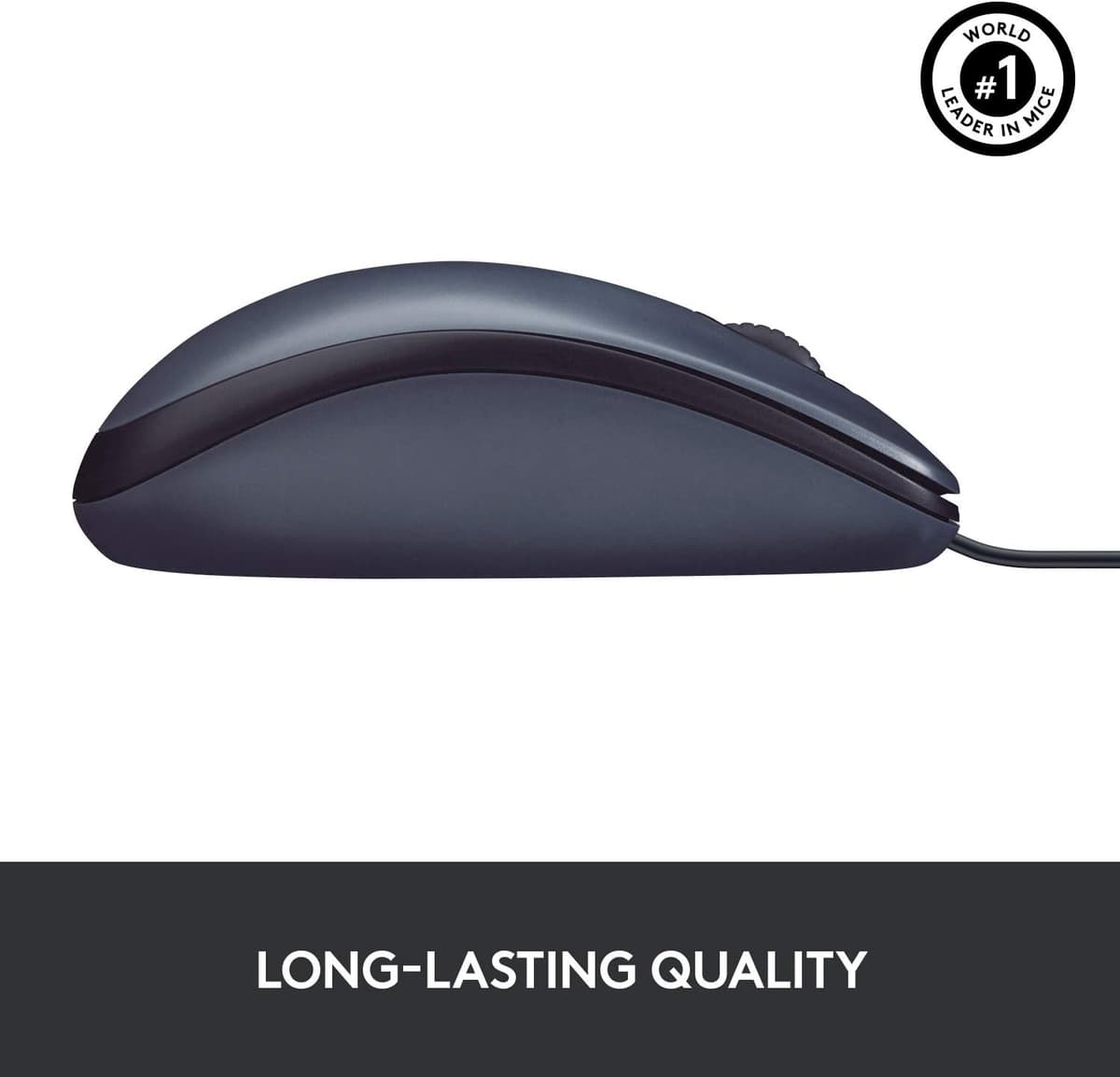 Logitech B100 Wired USB Mouse, 3-Buttons, Optical Tracking, Ambidextrous PC / Mac / Laptop - Black — view 5