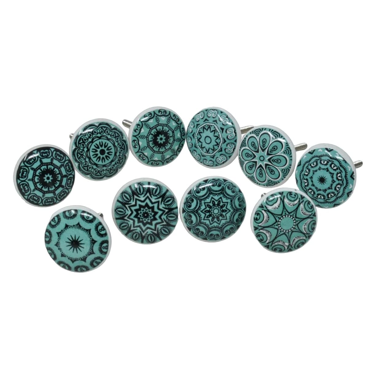 Ajuny Vintage Juego de 20 Pomos de Cerámica Blanca para Cómoda Cajón Armario Cocina Moderna Baño y Dormitorio Tiradores Decorativos Hechos a Mano — view 15