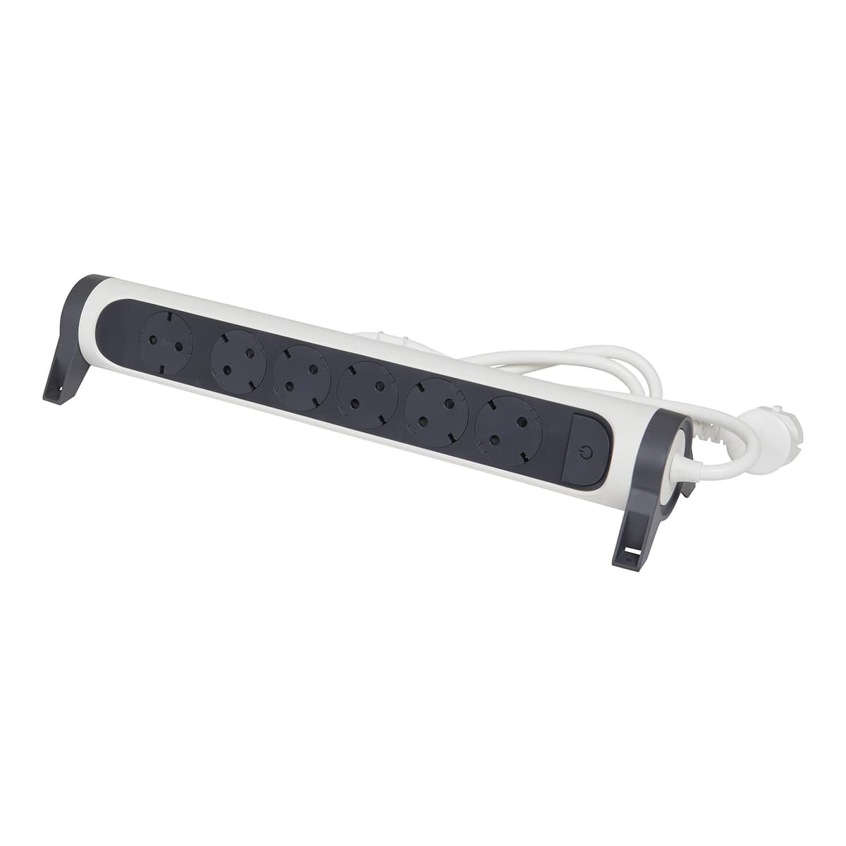 LEGRAND Regleta de enchufes con protección de sobretensiones, con Interruptor, Base múltiple con 6 Tomas de Corriente, Cable de 1,5 m, Color Blanco/Gris Oscuro 694533 — view 2