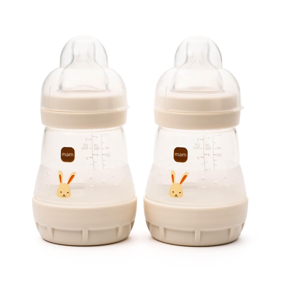 MAM Easy Start Anti-Colic Baby Bottles | 4 Pack (4X 160ml) | Self-Sterilising Baby Milk Bottle | Slow Flow MAM Teats Size 1 + 1x Medium Flow Teat Size 2 | Linen (Various Designs) — view 12