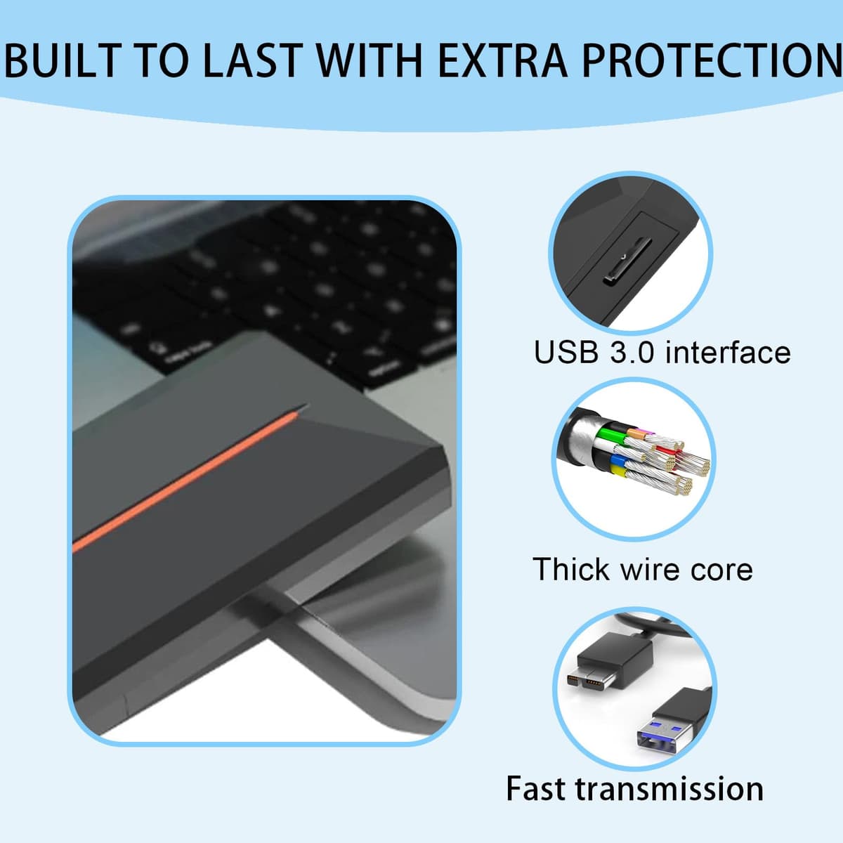 Disco Duro Externo 2tb,High-Speed Compact External Hard Drive,Slim Portable Drive For Usb 3.0 / Usb 3.1,2 Terabyte External Hard Drive Plug-And-Play (black) — view 4