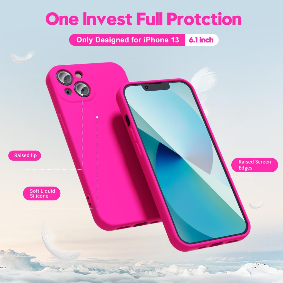 oakxco for iPhone 17 Pro Max Phone Case Liquid Silicone, Cute Thin Slim Grip Soft Rubber Gel for Women Men, Smooth Matte TPU Plain Solid Color Girly Simple Case with Camera Cover, Light Pink — view 1727