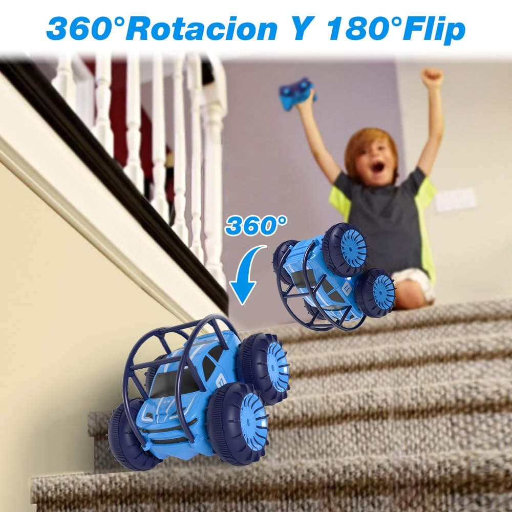MaxTronic Coche Teledirigido de Carga Directa para Niños - Coche RC Anfibio 2.4G 360° - 15KM/H - 4WD - Coche de Acrobacias Todoterreno con LED Ajustable - Niños y Niñas de 3-12 Años — view 2