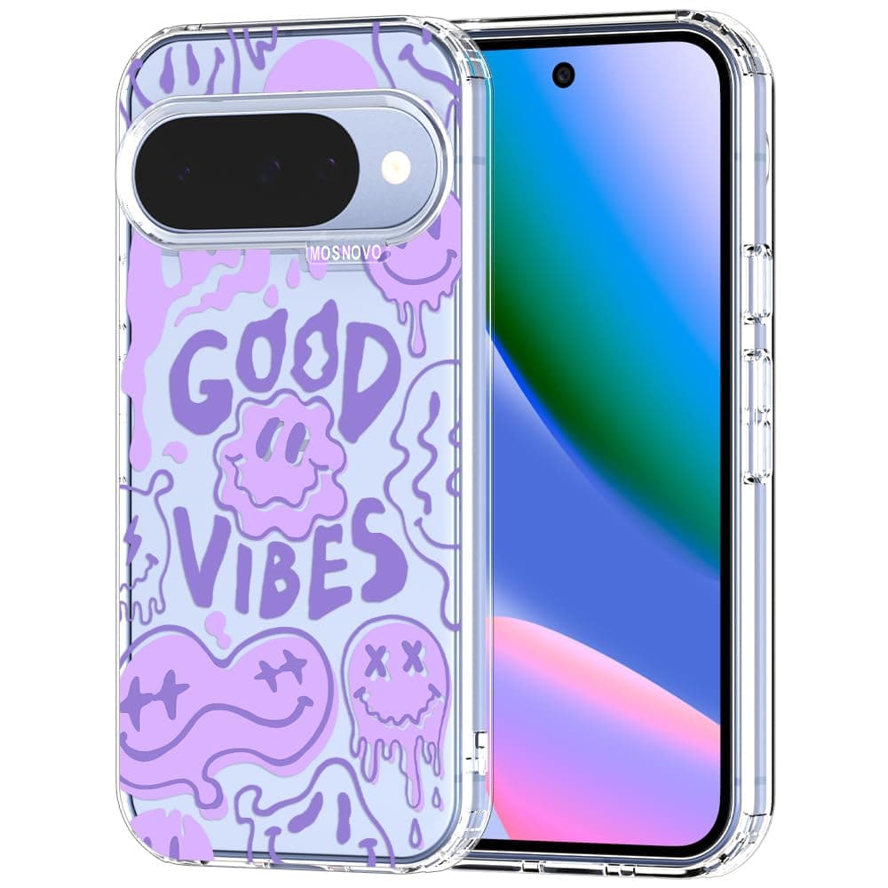 MOSNOVO Case for Google Pixel 9 & Pixel 9 Pro, [Buffertech 6.6ft Military-Grade Drop Protection] [Anti Peel Off Tech] Clear TPU Bumper Phone Case Cover Design - Eucalyptus — view 94
