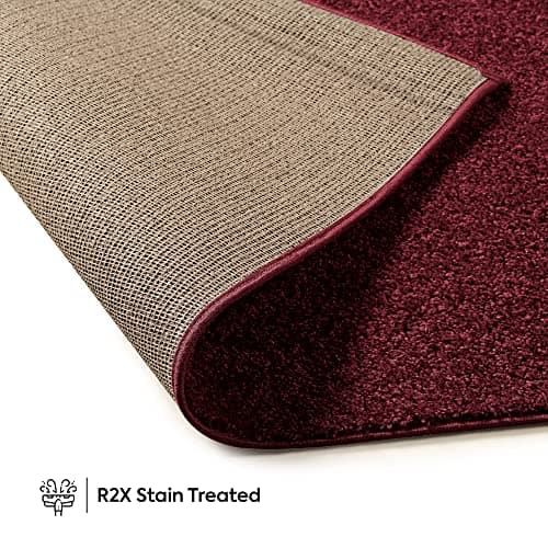 Ambiant Pet Friendly Solid Color Area Rugs Burgundy - 1.5' x 2.25' (18''x27'') Rectangle Mat, Indoor, Perfect for Living Room, Bedroom, Dining Room, Entryway, Doorway, Pet & Kids Friendly Rug — view 5