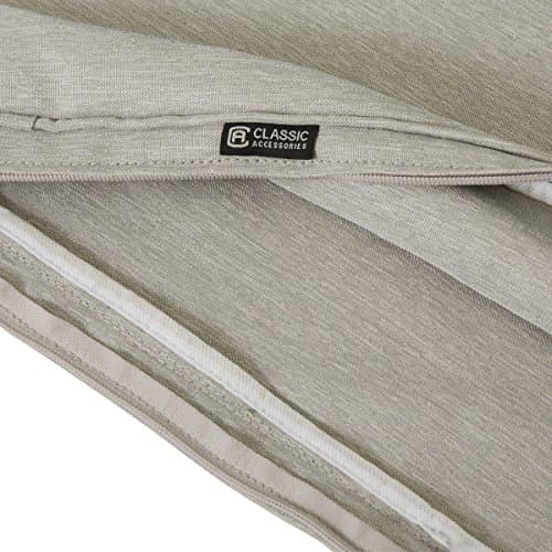 Classic Accessories 60-078-011001-RT Montlake Patio Seat Cushion Slip Cover, Heather Grey, 25" x 27" x 5" Thick — view 6
