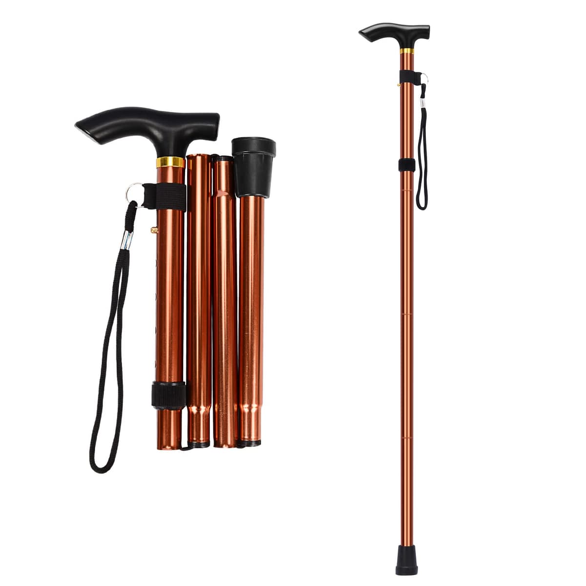 supregear Bastón Plegable, 5 Niveles de Altura Ajustable, Ligero y Portátil para Viaje, Mango en T y Pulsera, Extensible para Personas Mayores y Adultos con Discapacidad — view 21