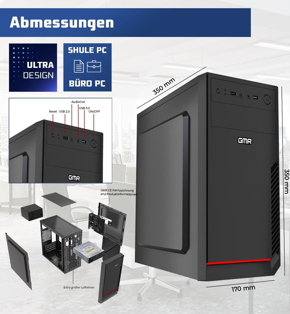 Intel i7 - Computadora Multimedia Business Office con 3 años de garantía | 32 GB RAM | 1000 GB SSD | USB 3.0 | Windows 11 Prof. 64-bit | WiFi 600 y Bluetooth 5 — view 2