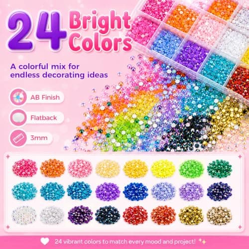 Redtwo 40000Pcs Resin Jelly Rhinestones for Bedazzling Kit with 4Pcs Glue — view 2