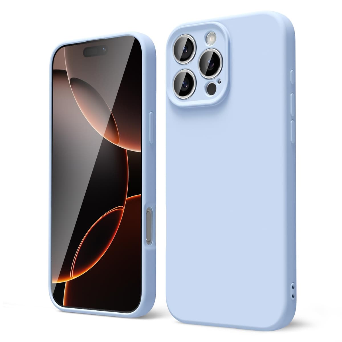 oakxco for iPhone 17 Pro Max Phone Case Liquid Silicone, Cute Thin Slim Grip Soft Rubber Gel for Women Men, Smooth Matte TPU Plain Solid Color Girly Simple Case with Camera Cover, Light Pink — view 1530
