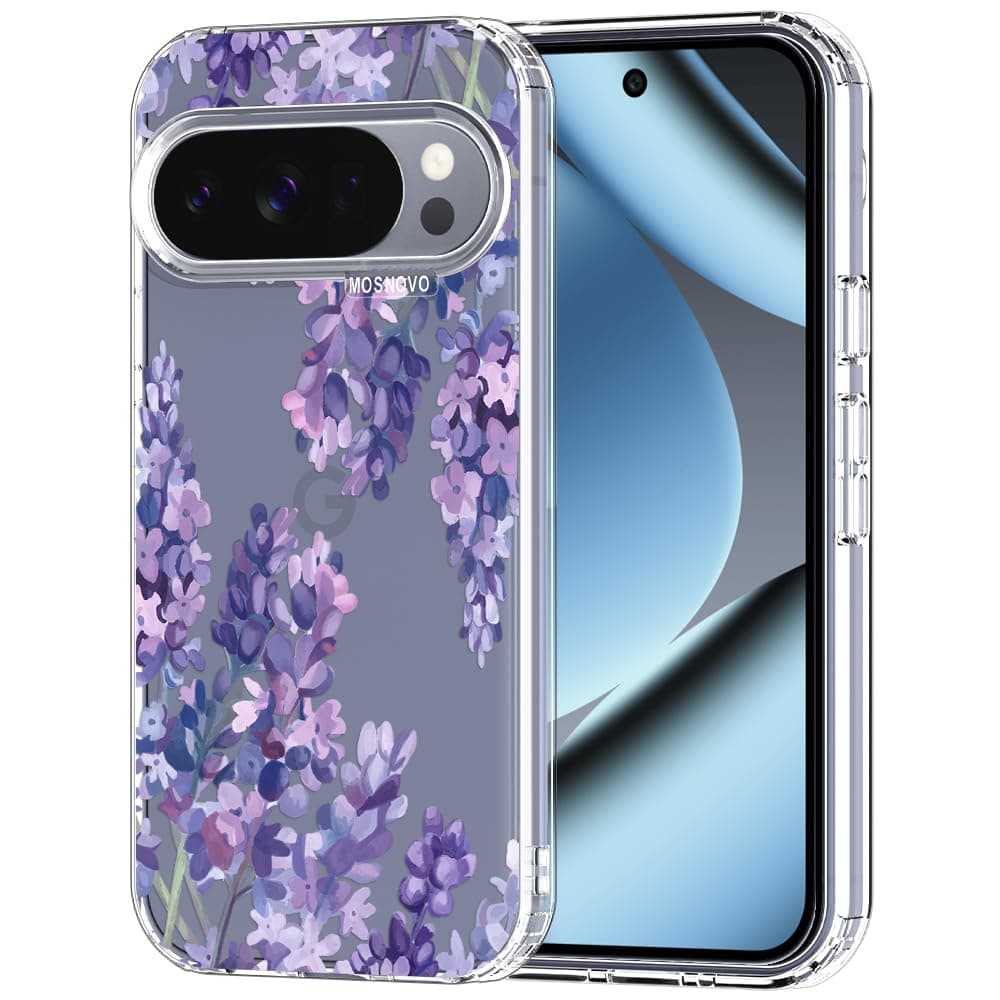 MOSNOVO Case for Google Pixel 9 & Pixel 9 Pro, [Buffertech 6.6ft Military-Grade Drop Protection] [Anti Peel Off Tech] Clear TPU Bumper Phone Case Cover Design - Eucalyptus — view 79