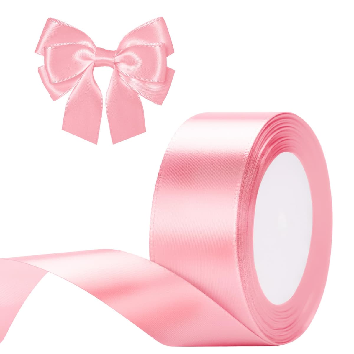 G2PLUS Baby Pink Satin Ribbons 10mm: Thick Fabric Gift Wrap Ribbons for Crafting, Party Decoration, 22m — view 55