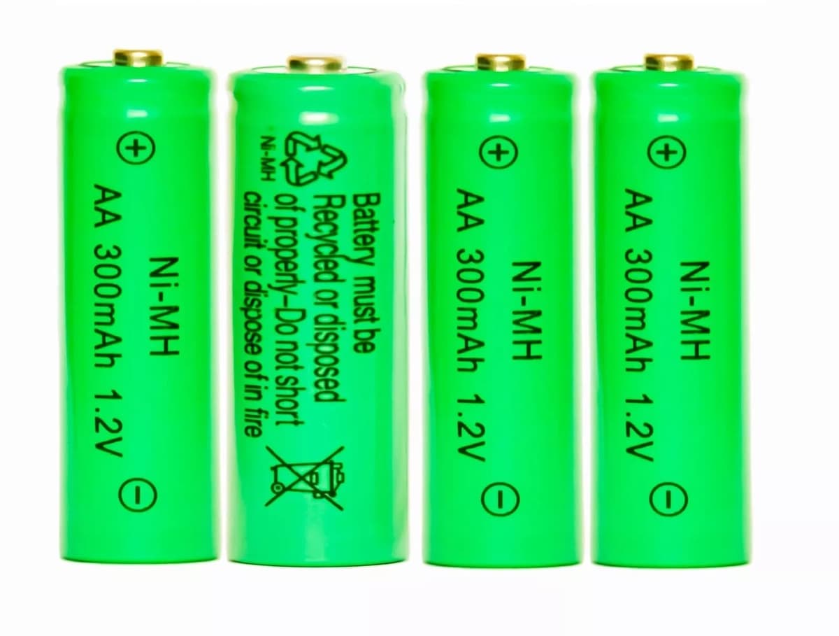 AA Ni-MH Rechargeable Batteries, 1.2V, 300mAh/600mAh, for Solar Lights, 4 Pack (300, Milliamp Hours)