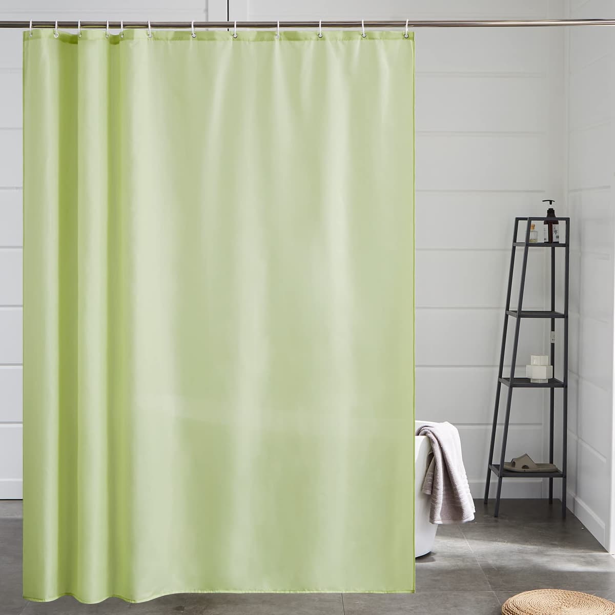 Furlinic Navy Shower Curtain Anti Mould Resistant Waterproof Bathroom Curtains Washable Polyester Fabric 90x180cm with Weight Tape for Bath Wet Room 35x72 Inch. — view 42