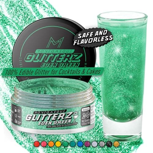 MONÉGASQUE Eden Green Edible Glitter for Drinks & Cakes, 10g