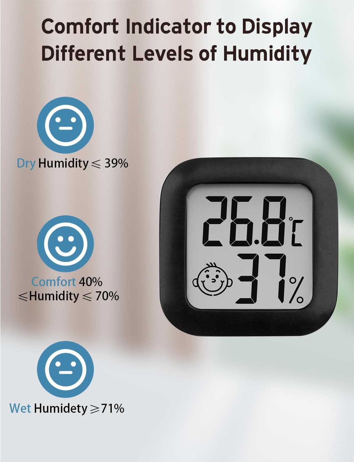 3 piezas - Mini Termómetro Higrómetro Digital, Medidor de Temperatura para Medición de Temperatura y Humedad del Casa Ambiente — view 4