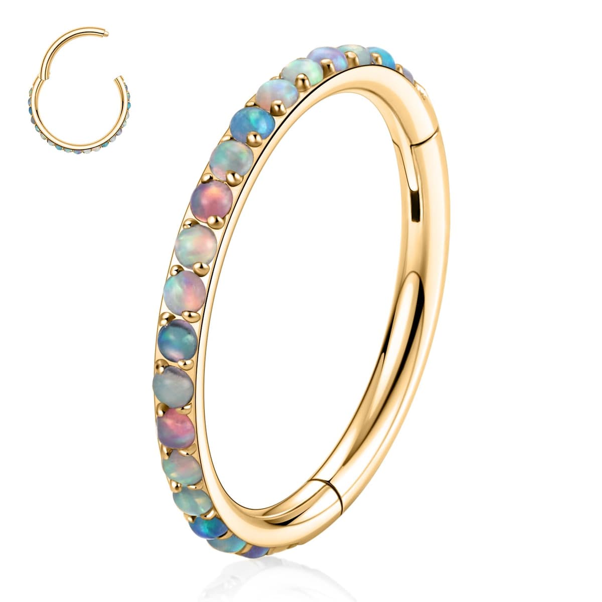 AROWRO 20G 18G 16G 14G CZ Nose Septum Rings Cartilage Conch Earring Hoop 316L Surgical Steel Conch Daith Helix Tragus Piercing Jewelry Septum Clicker for Women Men — view 27