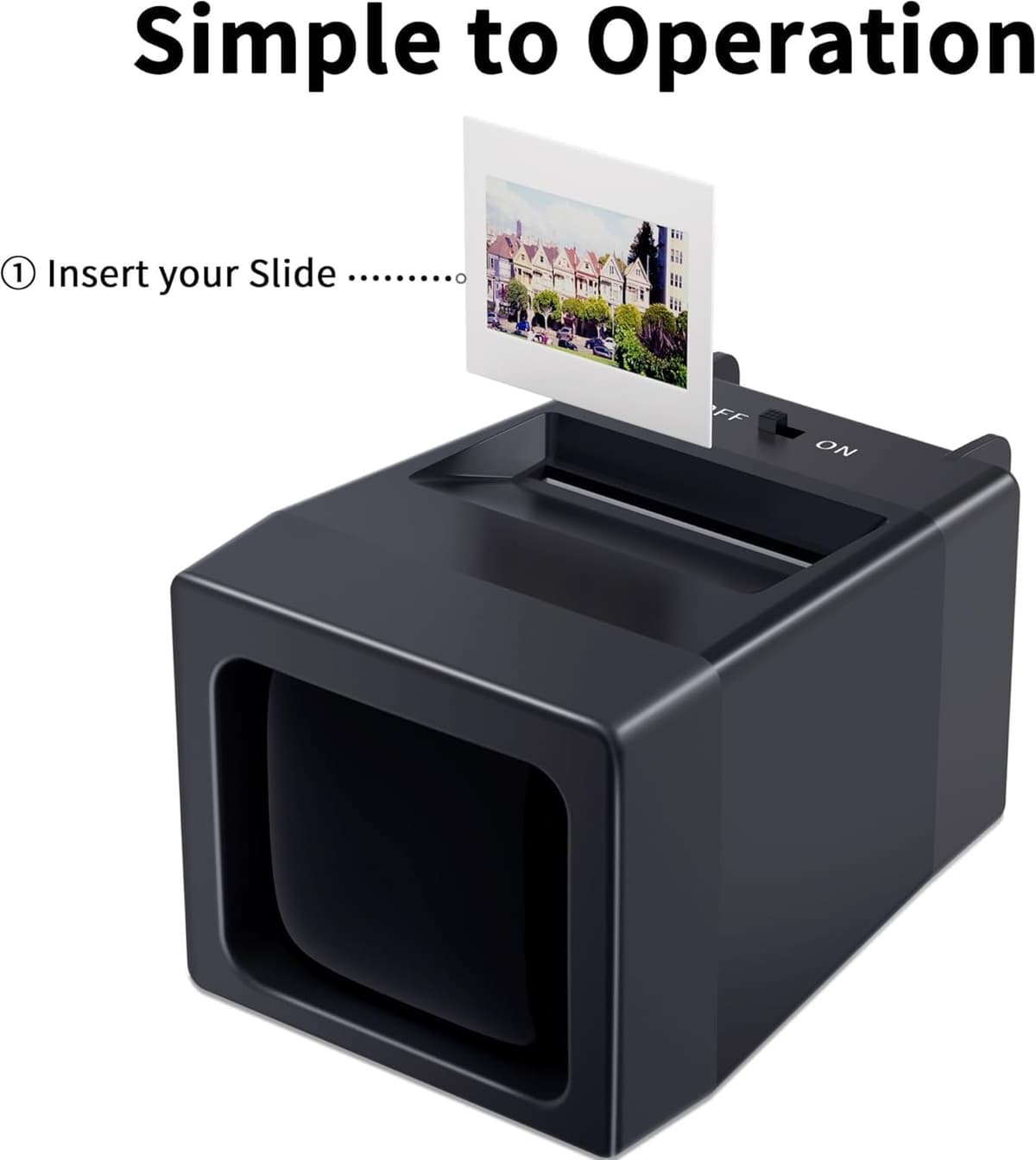 35mm Slide Viewer & Projector, 2X Magnification and LED Lighted Illuminated Viewing Slide Projector for Old Slides (2AAA Batteries included) — view 3